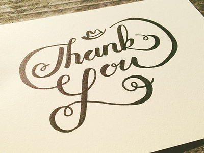 Thank you, Salesforce calligraphy hand done hand type lettering thanks type