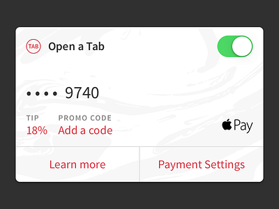 Open a Tab apple pay credit card dine out dining food ios meal mobile payments money pay restaurant ui