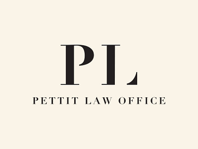 Pettit Law Office Logo Design & Branding : by Geena Davis brand mark branding law law logo lawyer logo logo design typography word mark