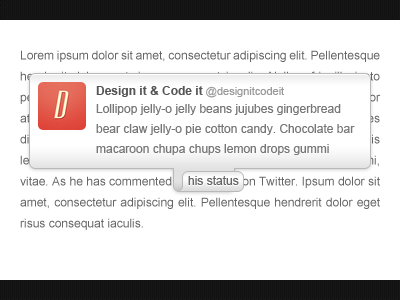 Twitter Status Tooltip
