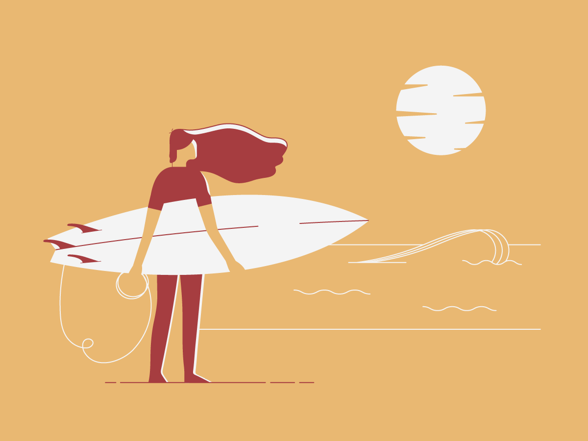 Surf girl by Hugo Dordain on Dribbble