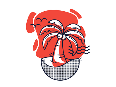 Palmtree life design drawing illustration illustrator minimalist palmtree vector