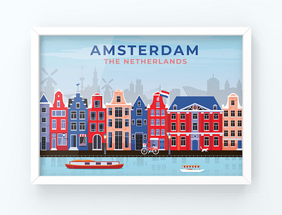 Amsterdam poster illustration illustration ui