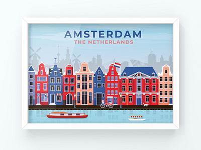 Amsterdam poster illustration illustration ui