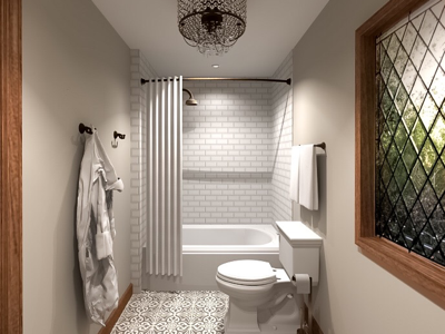 3D Rendering - Modern Victorian Bathroom Remodel 3d rendering interior design remodel