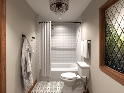 3D Rendering - Modern Victorian Bathroom Remodel