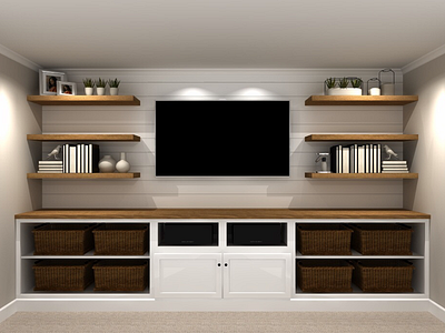 Entertainment Wall Rendering 3d interior design rendering