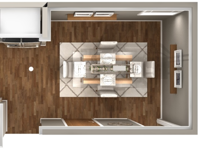 Kitchen & Dining Remodel Top View 3d interior design kitchen and bath renderings
