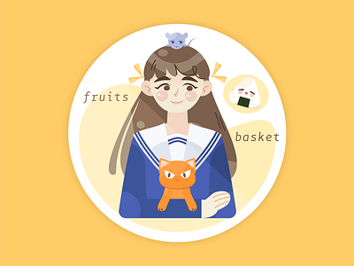 Fruits Basket anime design illustration sticker vector