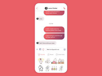 Daily UI 013 - Direct Messaging adobe xd app chat dailyui design stickers ui
