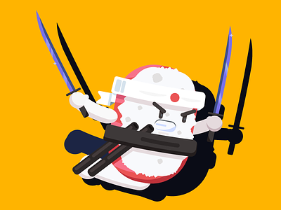 Samurai Sushi character design food graphicdesgn illustration katana minimal samurai sushi