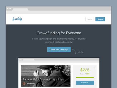 New Funddy campaign crowdfunding flat funddy funding icons new redesign