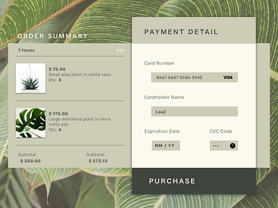 Fancy Foliage 100 daily ui 100 day challenge credit card checkout credit card form credit card payment day002 fancy fancyfoliage foliage