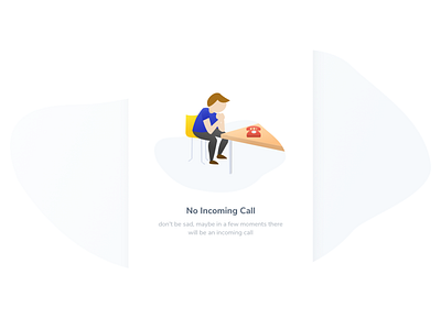 empty state - no incoming call blue clean color concept design empty state flat illustration ilustrator mobile ui design uiux yellow