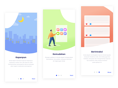 onBoarding - eLapor clean color concept illustration mobile onboarding ui