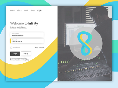 Infinity Music Sign In Page - Daily UI Challenge 01