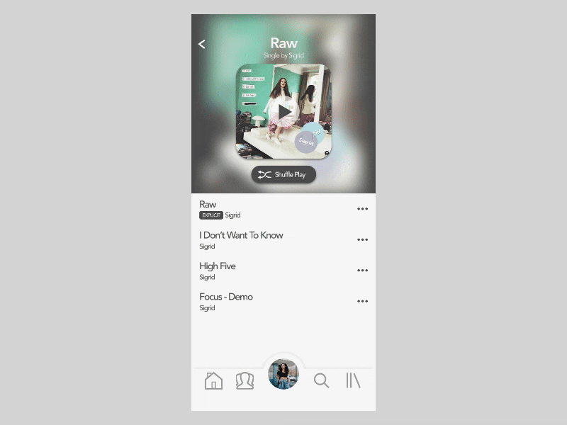 Music Player - Daily UI Challenge 09 challenge daily five flinto high music player sigrid ui