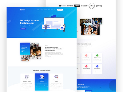 Banow landing page Design app branding clean illustration interface landing page landing page concept page design ui ux vector website website design