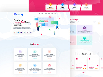 WPLabcity landing page Design