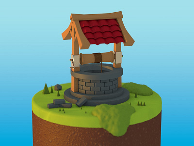 WELL c4d lowpoly3d