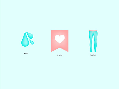 Fitness Icons bottle bra cardio fitness heart icons illustration timer water