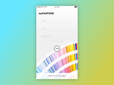 Daily UI 001: Sign-Up daily in interface ios mobile pantone sign ui user