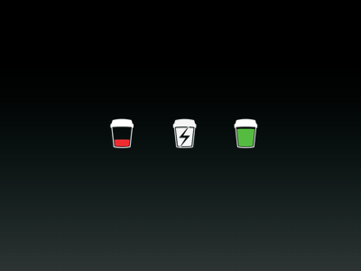 Recharge battery coffee icon iphone status