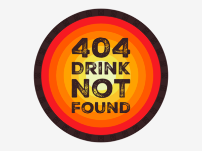 404 Drink not found 404 coaster design