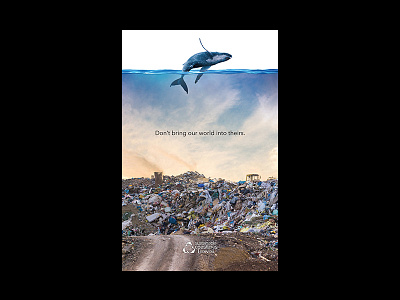 Whales advertising bradley shin copywriting eco green hawaii honolulu ocean plastic pollution poster wasiswas whales writing