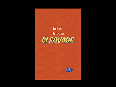Cleavage comics copywriting fonts hawaii honolulu justice orange poster wasiswas words writing