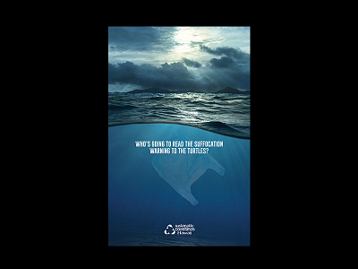 Suffocation advertising blue bradley shin copywriter hawaii honolulu ocean plastic pollution poster sustainable turtles wasiswas