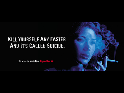 Suicide advertising blue cigarettes copywriter copywriting death design hawaii health honolulu poster smoking wasiswas