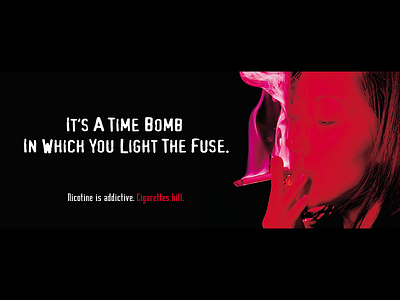 Time Bomb advertising bomb bradley shin cigarettes copywriter death design fuse hawaii health kill poster red smoking wasiswas
