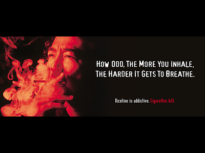 How Odd advertising bradley shin breathe copywriting death hawaii health poster red smoke smoking wasiswas