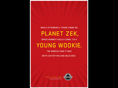 Wookie collector comics cookie hawaii monkey poster red space wasiswas