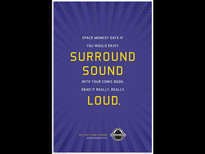 Surround Sound comics hawaii loud monkey poster purple rays sound space