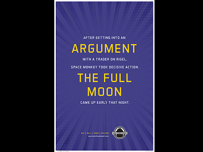 Full Moon argument collectors comics hawaii honolulu monkey moon poster purple rays space trader