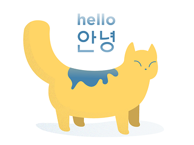 Hello Cat animal artwork cat cute hello hello dribble illustration korea korean