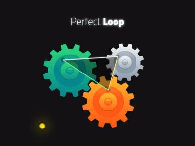 Perfect Gear Loop art animation motion after effect design illustration bilalabukhudair prideart gears wire gray orange green switch light