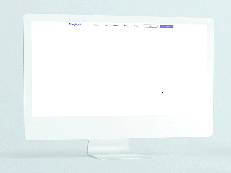 Landing Page Concept 'Teamfocus' interaction design invisionstudio sketch ui ui ux