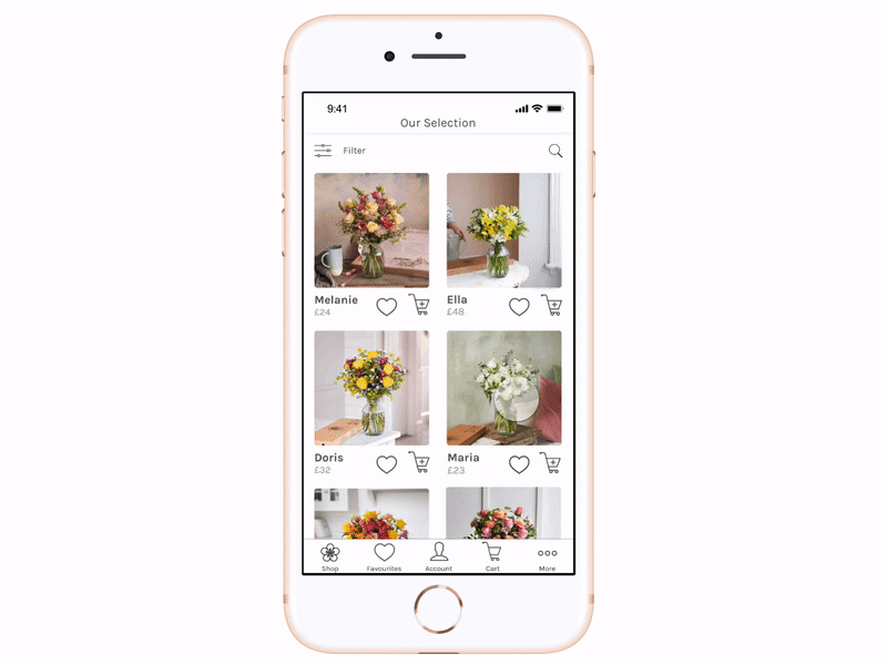 Flower Delivery App - Place Order Flow interaction design invisionstudio ui ux ui design