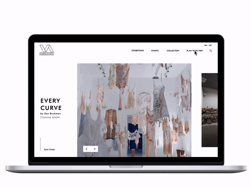 Museum of Arts Website / Menu Overlay interaction design invisionstudio ux ui design