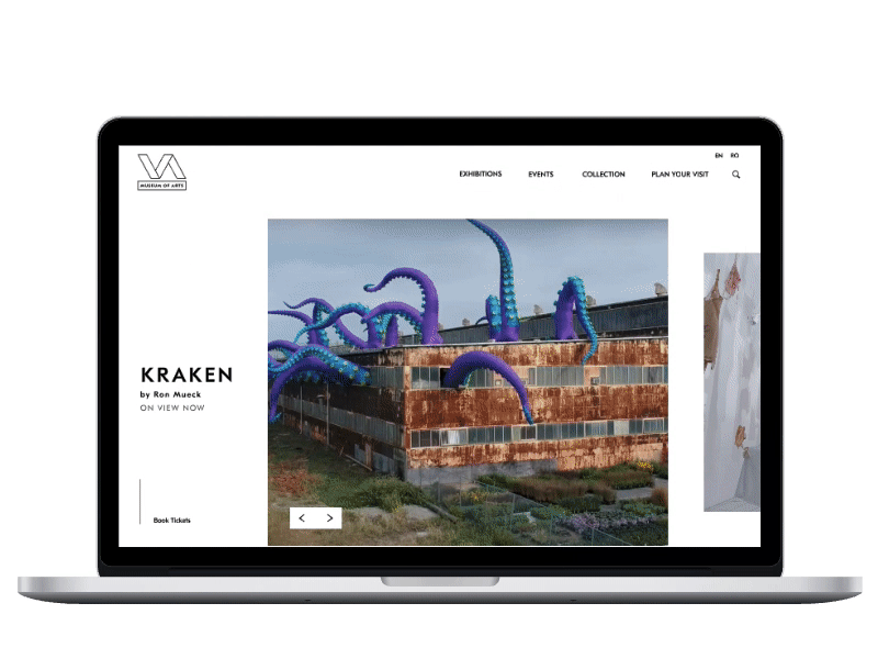 Museum of Arts Website / Landing Page interaction design invisionstudio ux ui design