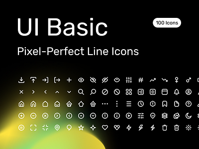 UI Basic V1.0 — Pixel-Perfect Line Icons