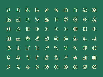 New Year & Christmas — Pixel-Perfect Line Icons