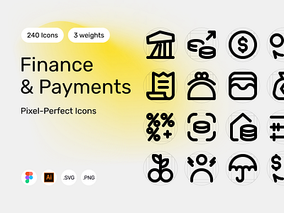 Finance & Payments — Pixel-Perfect 240 Icons