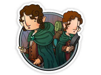 Frodo & Sam affinitydesigner hobbit ipadart lotr sticker