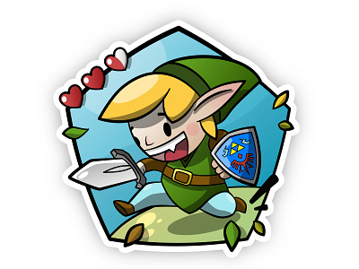 Link elegant nintendo sticker sword zelda