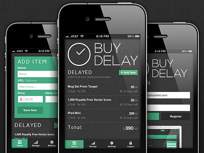 BuyDelay Mobile Screenshots app mobile responsive screenshots ui website