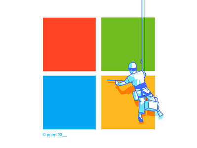 Cleaning Microsoft Windows adobedraw applepencil cleaning funny illustration ipadpro microsoft vector windows